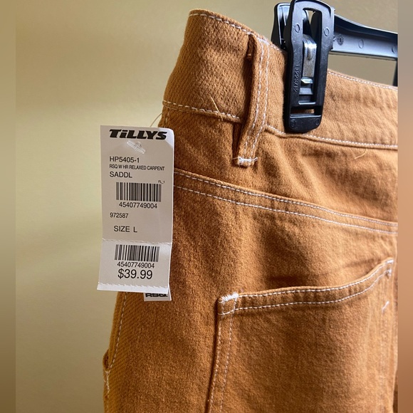 RSQ Relaxed Carpenter Pants, Color Orange/Brown, Size L, Condition New - Picture 3 of 4